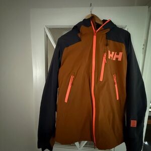 Helly Hansen Men's Brown and Black Ski Jacket